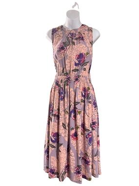 Boden Pink Floral Sleeveless Midi Dress US 6